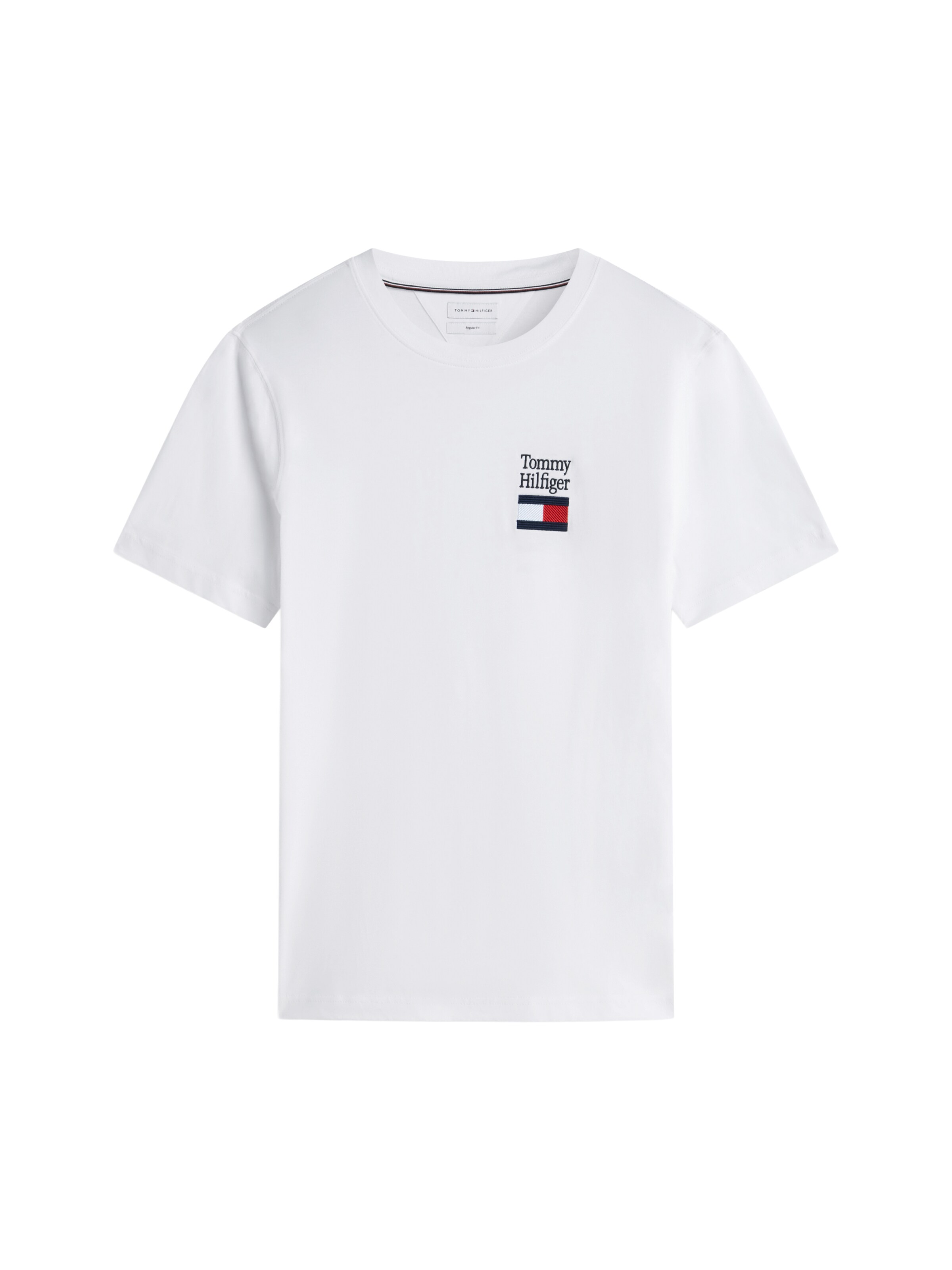 balts TOMMY HILFIGER T-Krekls 'BRAND LOVE': no priekšpuses