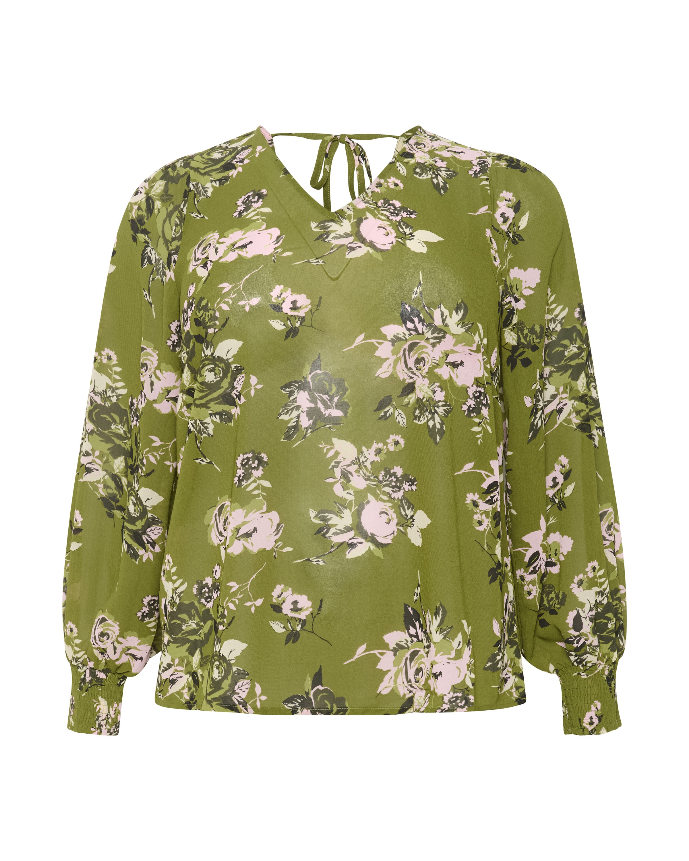KAFFE CURVE Blouse 'Vima' in Groen: voorkant