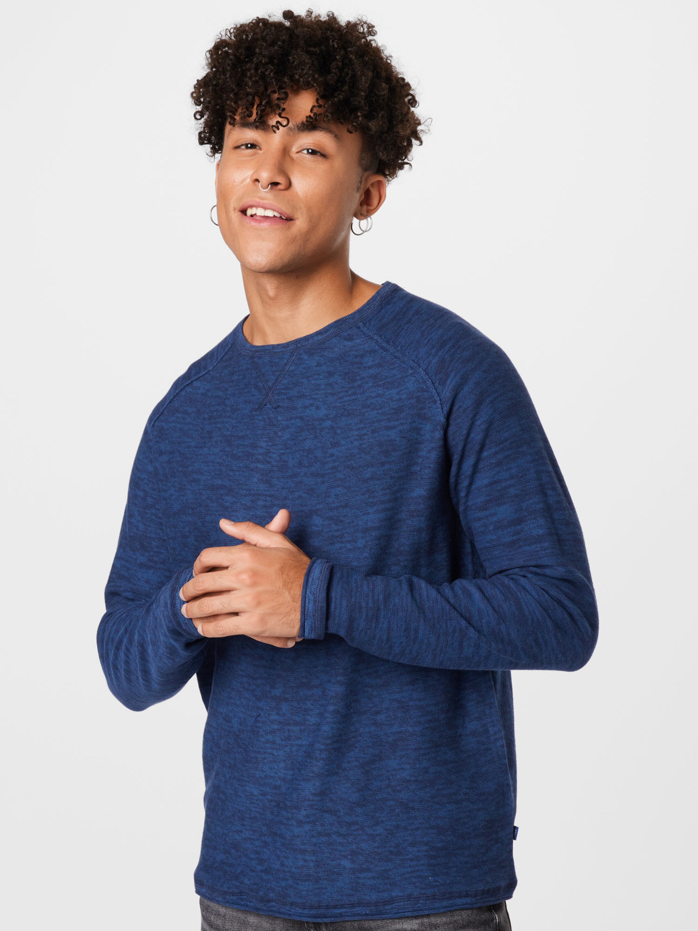 Männer Pullover & Strick BLEND Pullover in Dunkelblau, Blaumeliert - AB12014 Männer Pullover & Strick BLEND Pullover in Dunkelblau, Blaumeliert - AB12014