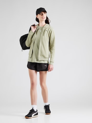 PUMA Athletic Zip-Up Hoodie 'TAD ESSENTIAL' in Green