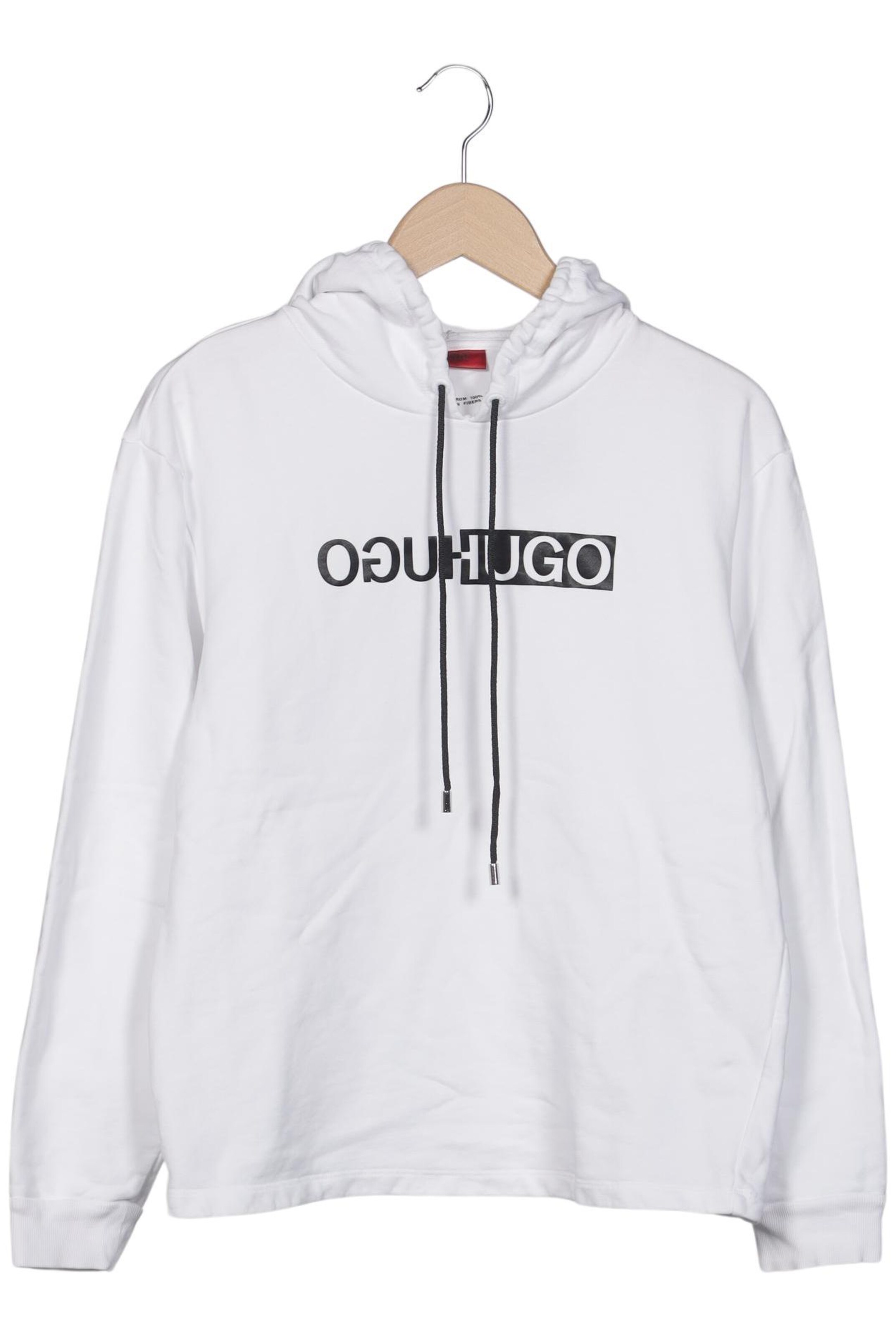 HUGO Sweatshirt & Zip-Up Hoodie in M in White: front