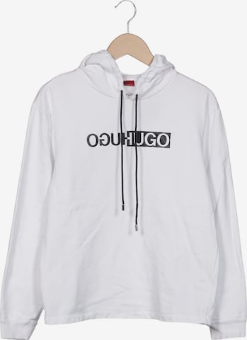 HUGO Sweatshirt & Zip-Up Hoodie in M in White: front