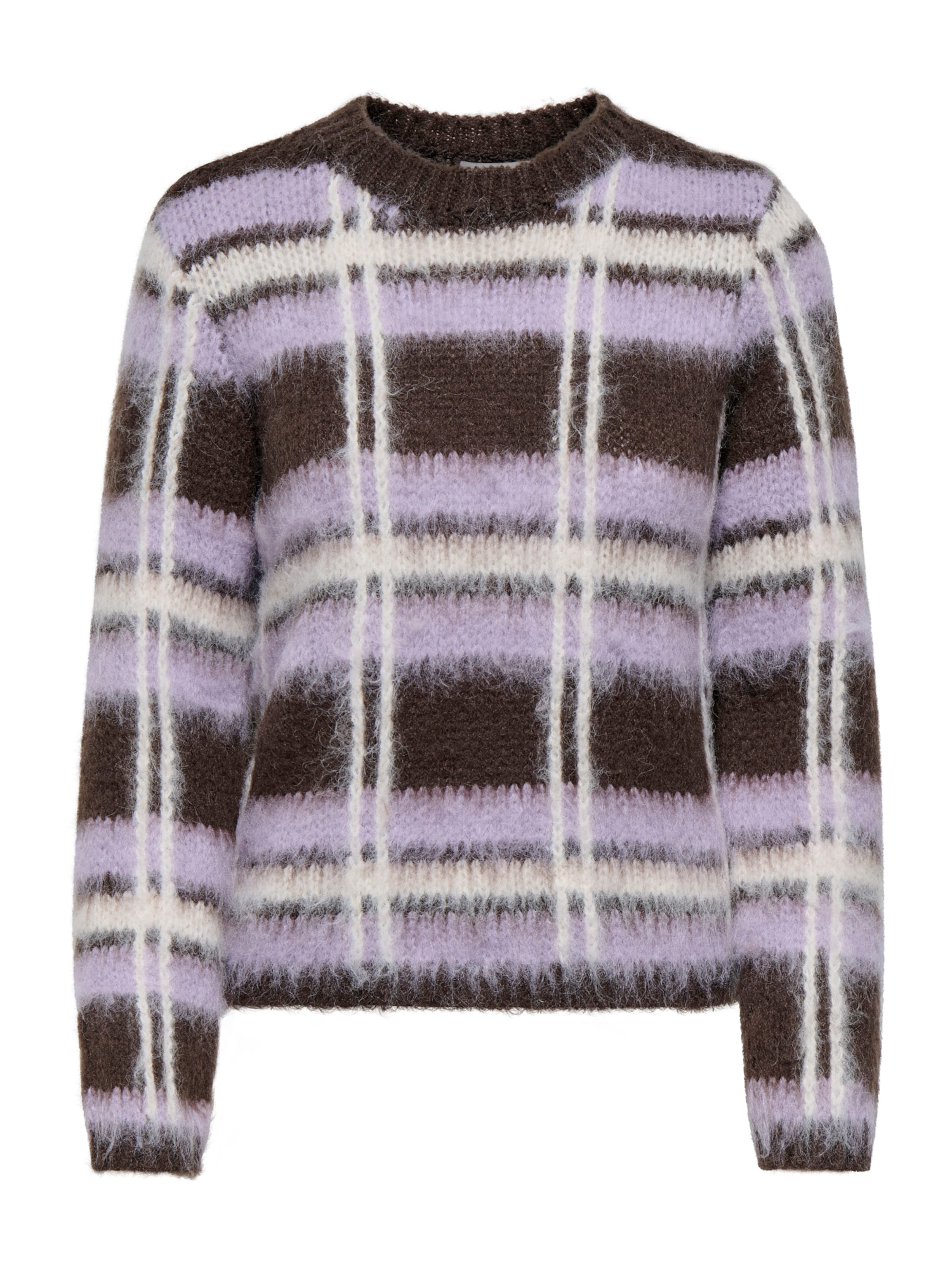 JDY Pull-over 'JDYSHERIDAN' en XS en crème / marron / lavande, Vue avec produit