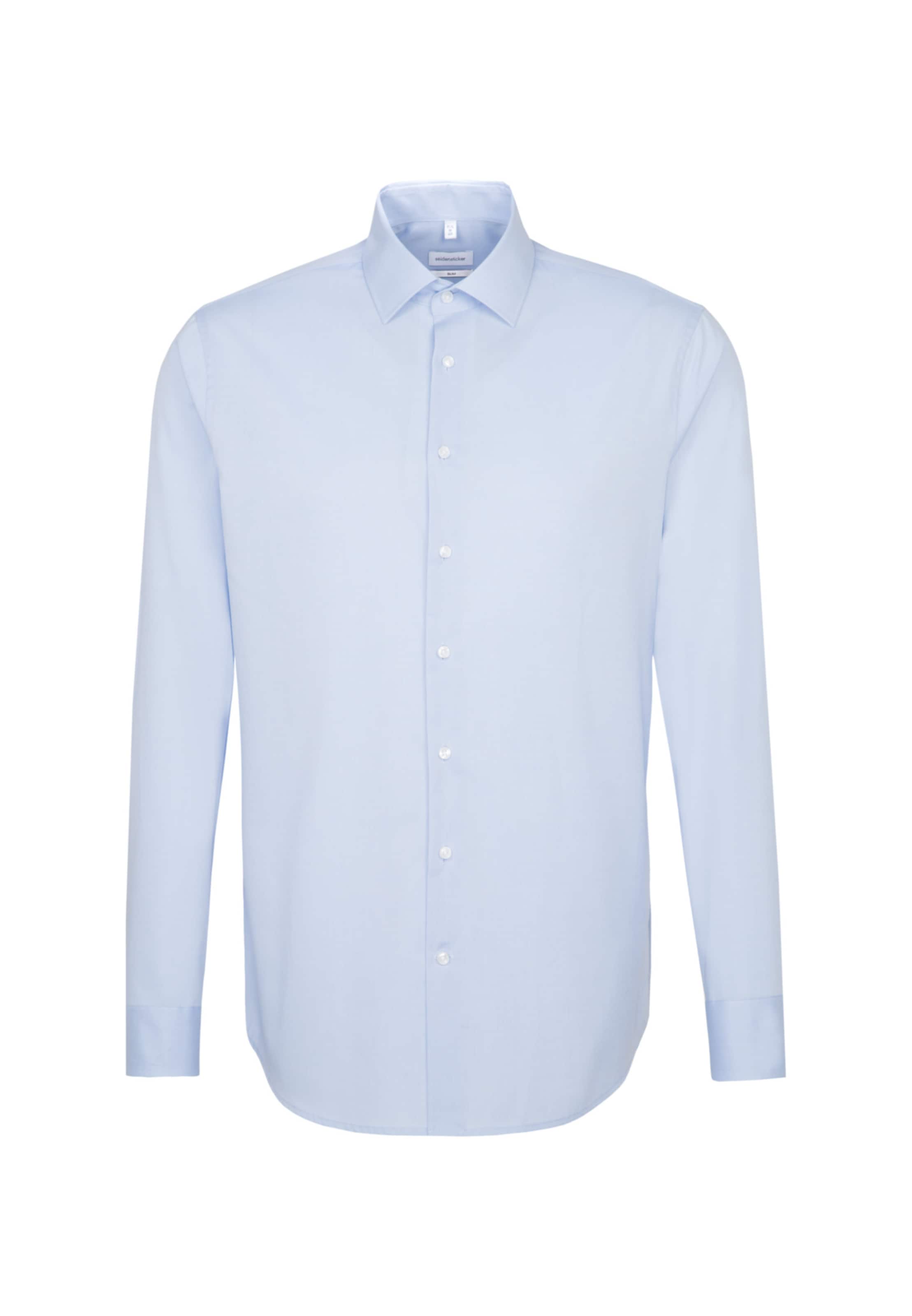 SEIDENSTICKER Přiléhavý střih Společenská košile – modrá: přední strana