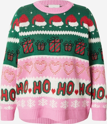žalia ONLY Carmakoma Megztinis 'CARHOHO X-MAS': priekis