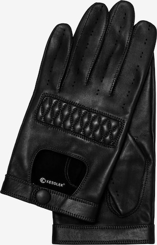 KESSLER Full Finger Gloves in Black: front