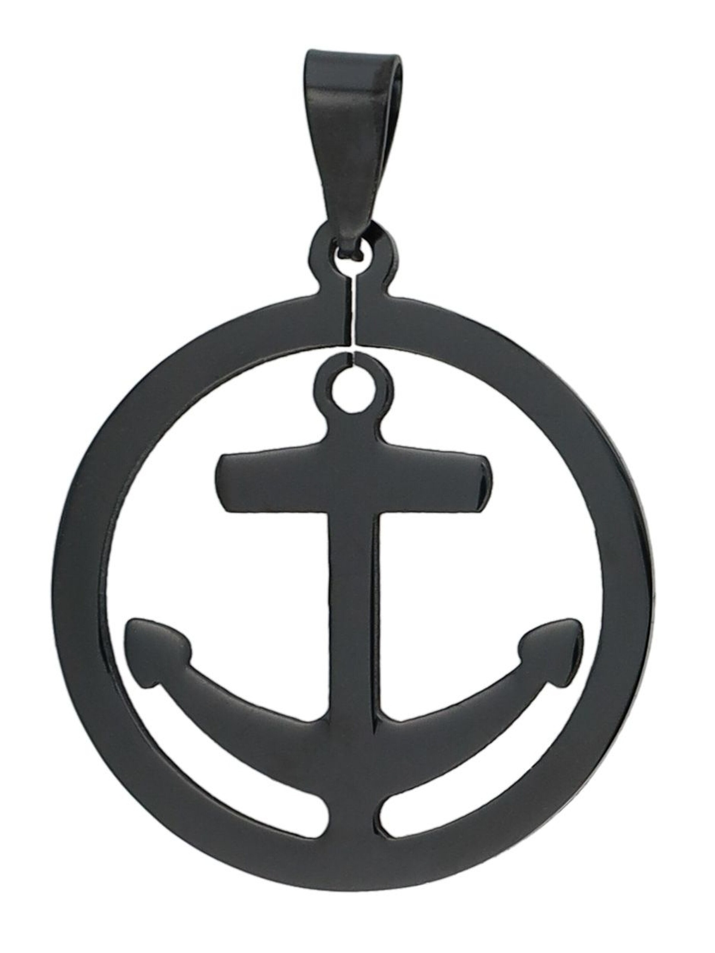 Akzent Pendant '"Nereus" Silber - Modern & Minimalistisch - Anker' in Black