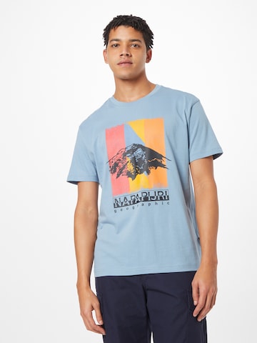 T-Shirt 'BOLIVAR' NAPAPIJRI en bleu : devant