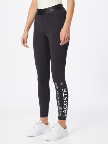 Skinny Pantaloni sport de la Lacoste Sport pe negru: față