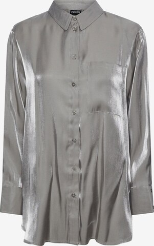 PIECES Blouse 'SOLA' in Silver: front