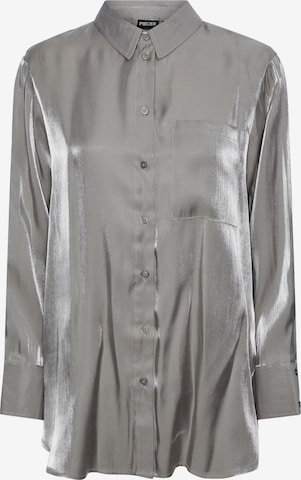 PIECES Blouse 'SOLA' in Silver: front