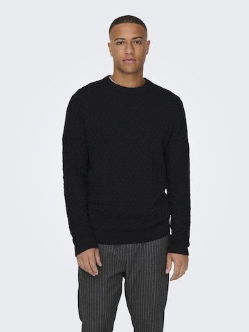Pullover 'Kalle' di Only & Sons in nero: frontale