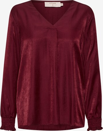 Cream Blouse 'Feng' in Rood: voorkant