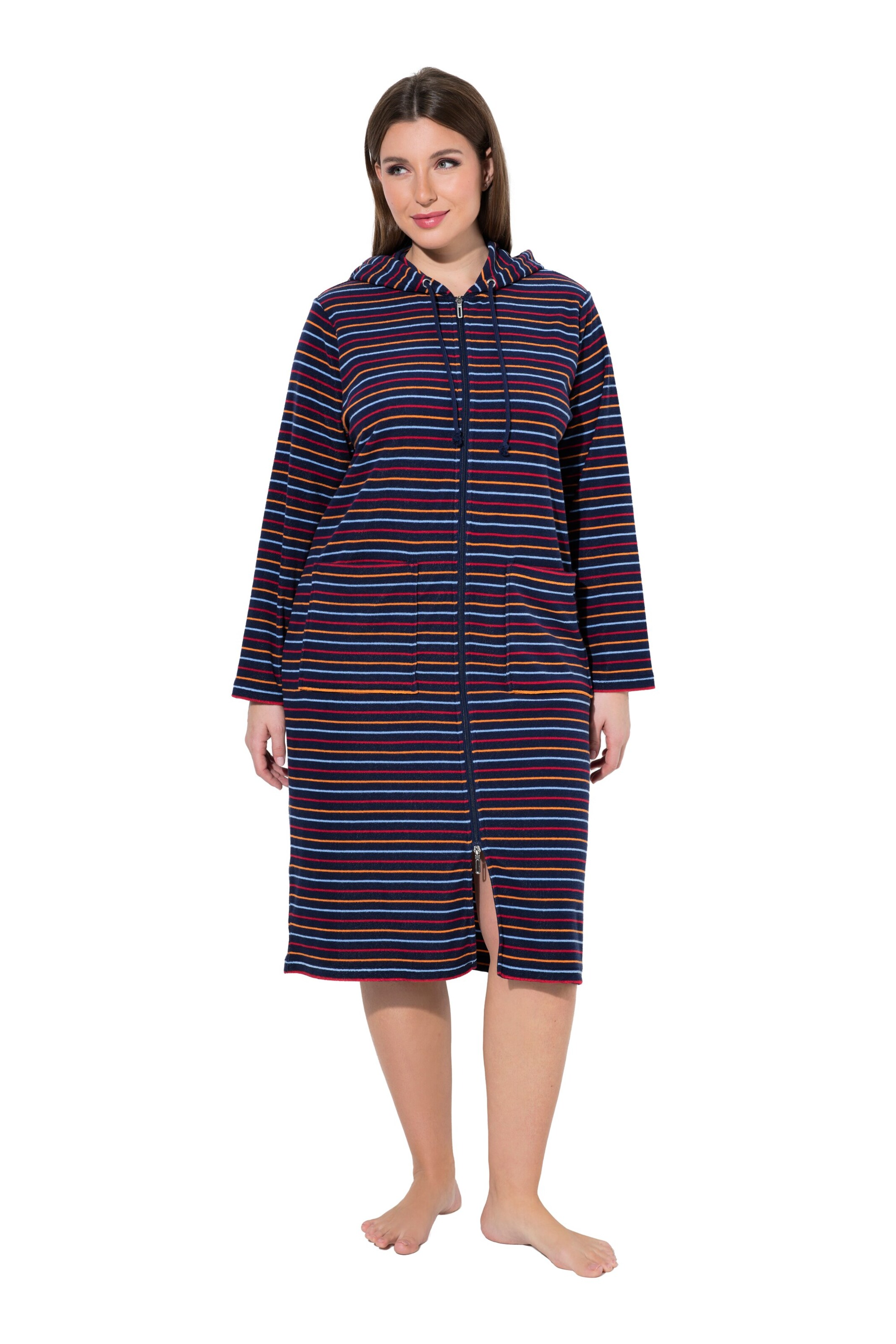 Ulla Popken Bathrobe long in Blue: front