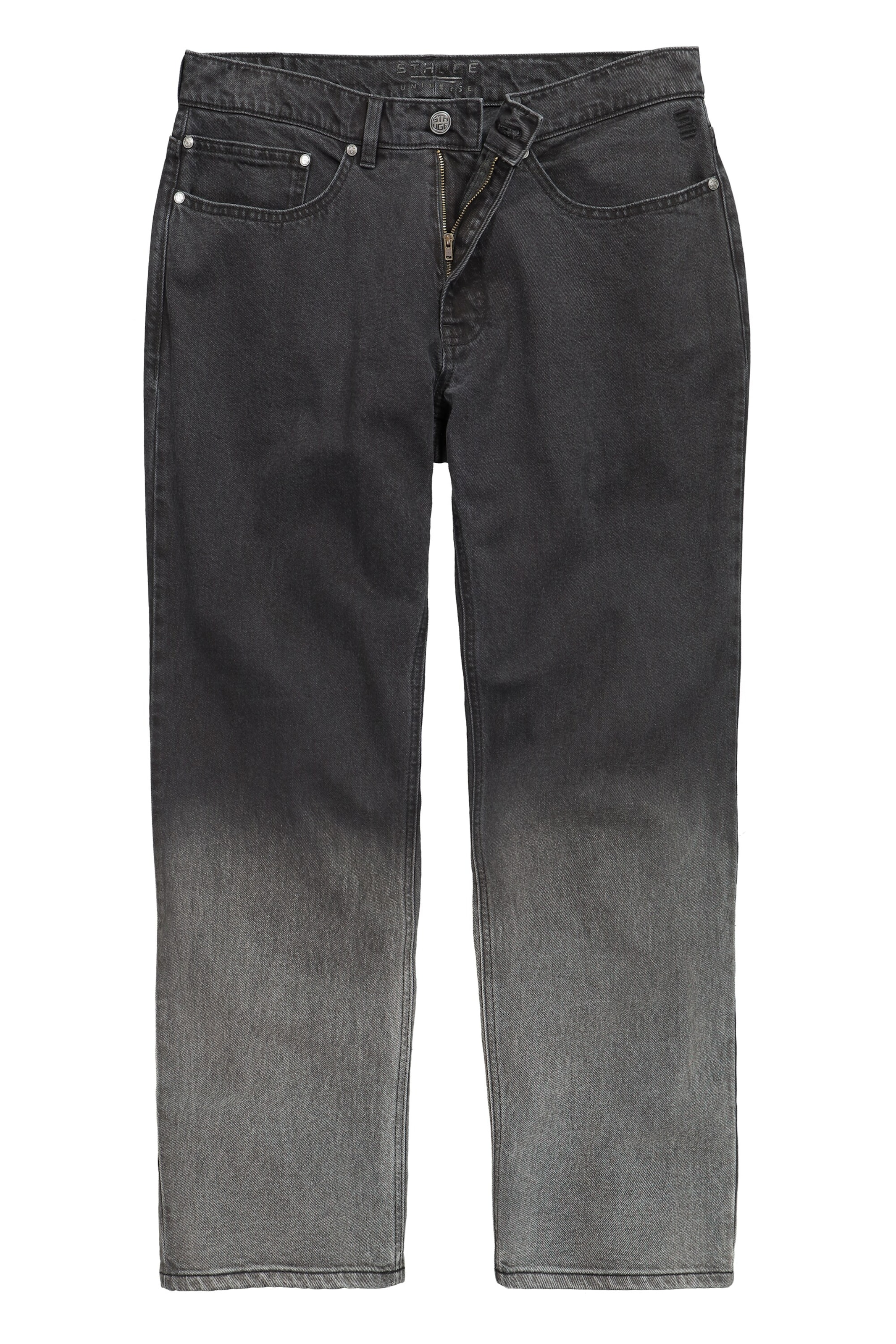 STHUGE Wide leg Jeans in Zwart: voorkant