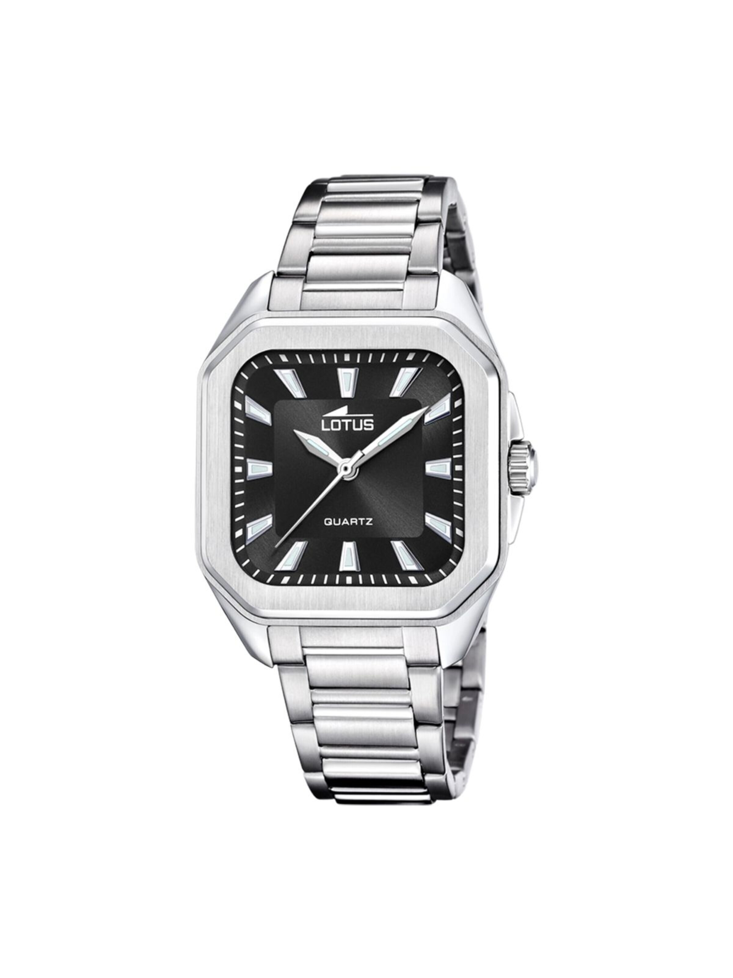 Montre à affichage analogique 'Lotus - Watch Square Series - Quartz watch movement - Watch case width: 35 mm' Lotus en noir : devant