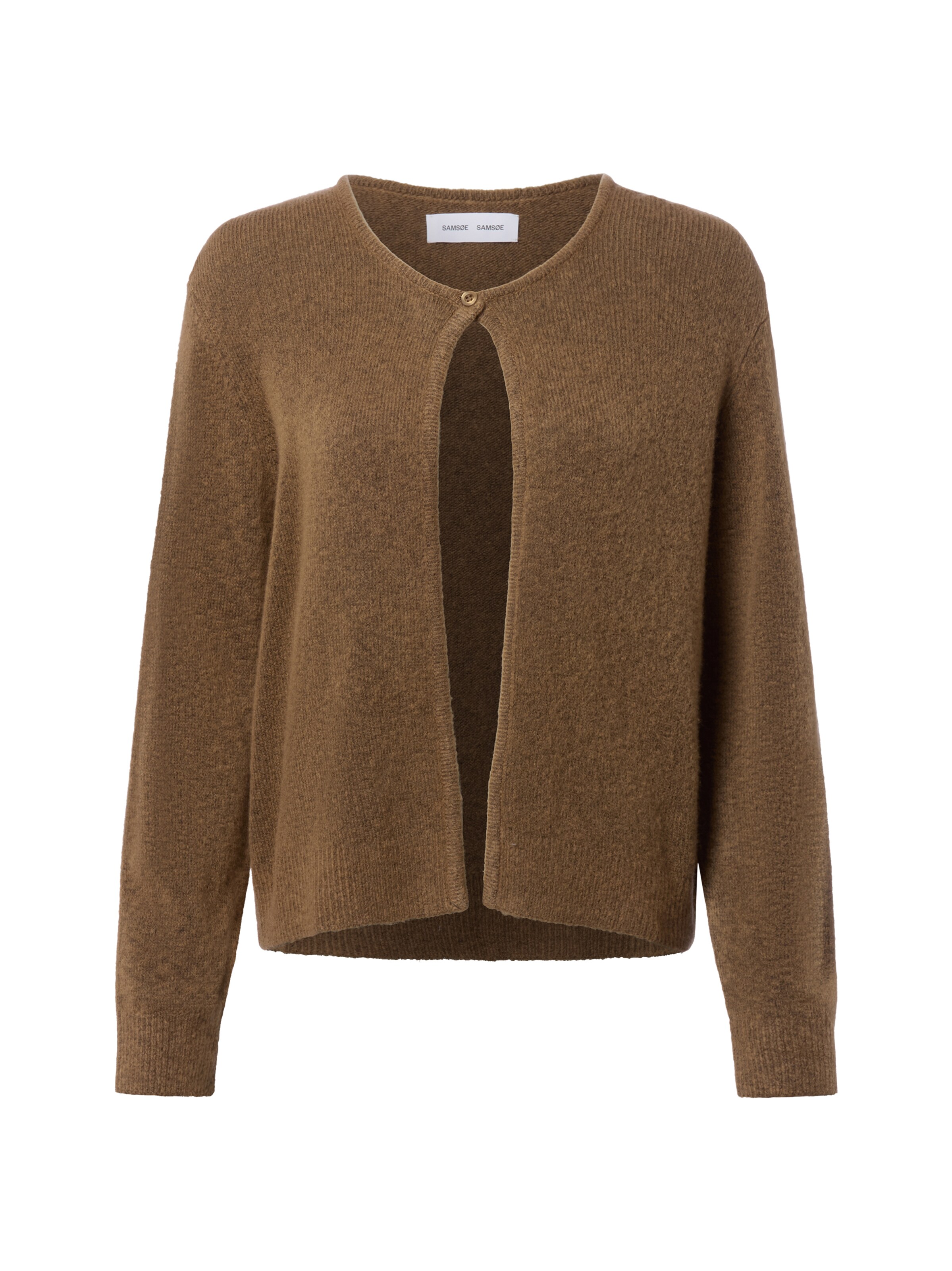 Samsøe Samsøe Gebreid vest 'Cassandra' in Bruin: voorkant