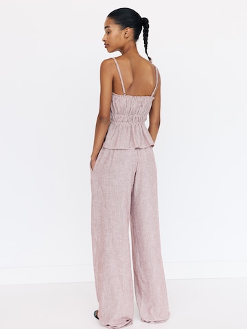 Pull&Bear Wide leg Trousers in Red