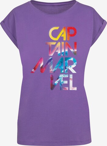 ABSOLUTE CULT Shirt 'Captain Marvel - Galactic' in Lila: voorkant