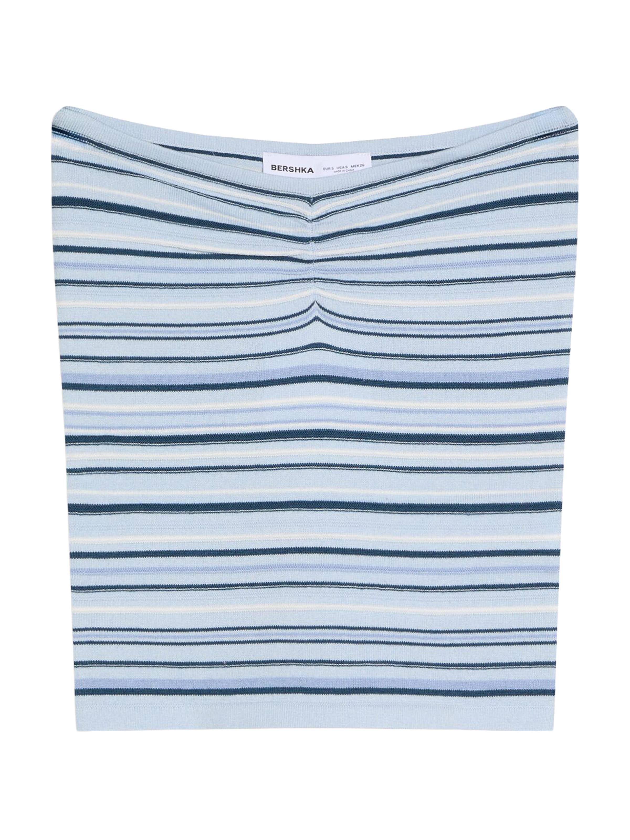 Tops en tricot Bershka en bleu : devant