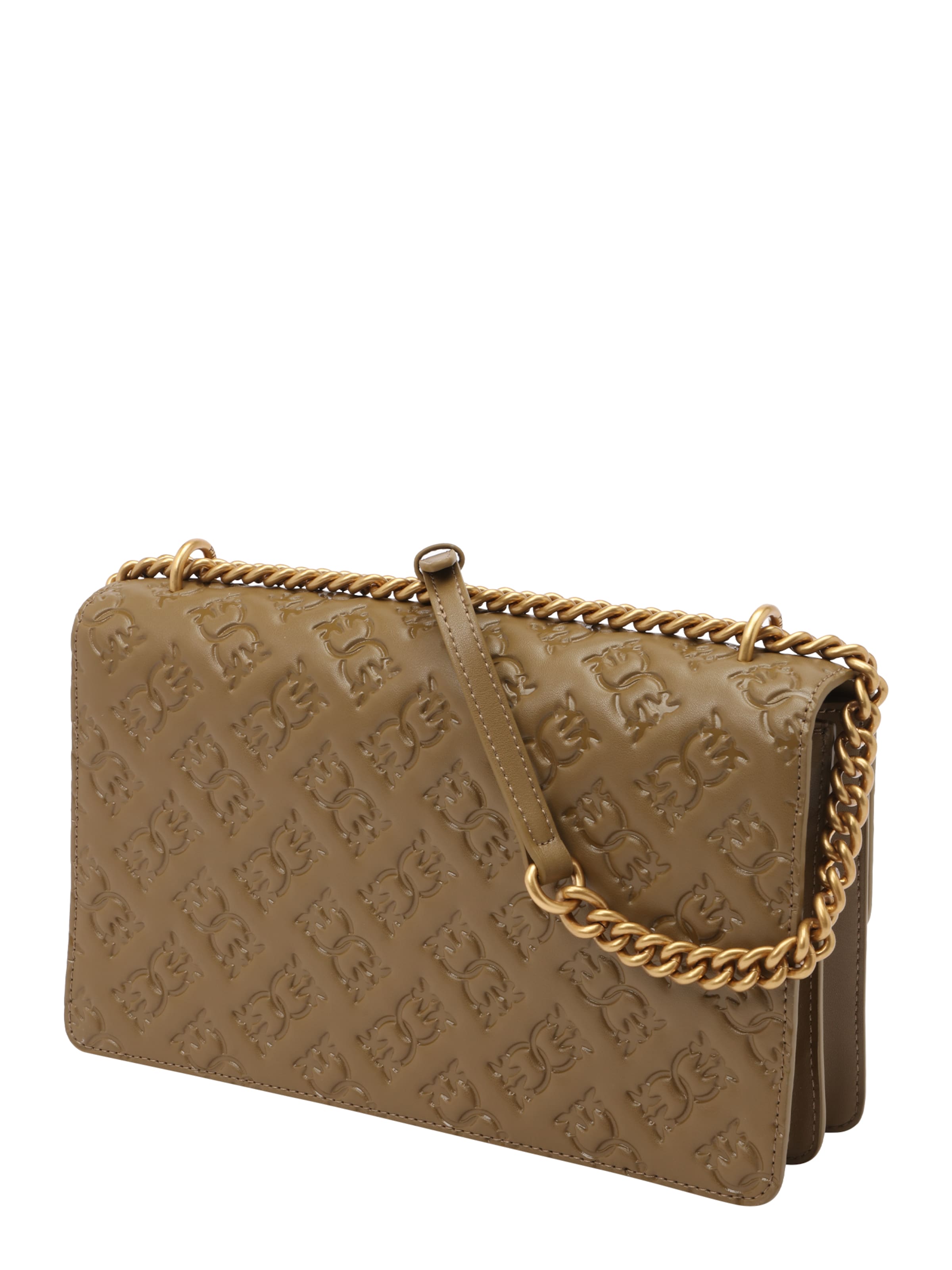 PINKO - Mala de ombro 'Love' em verde: lateral