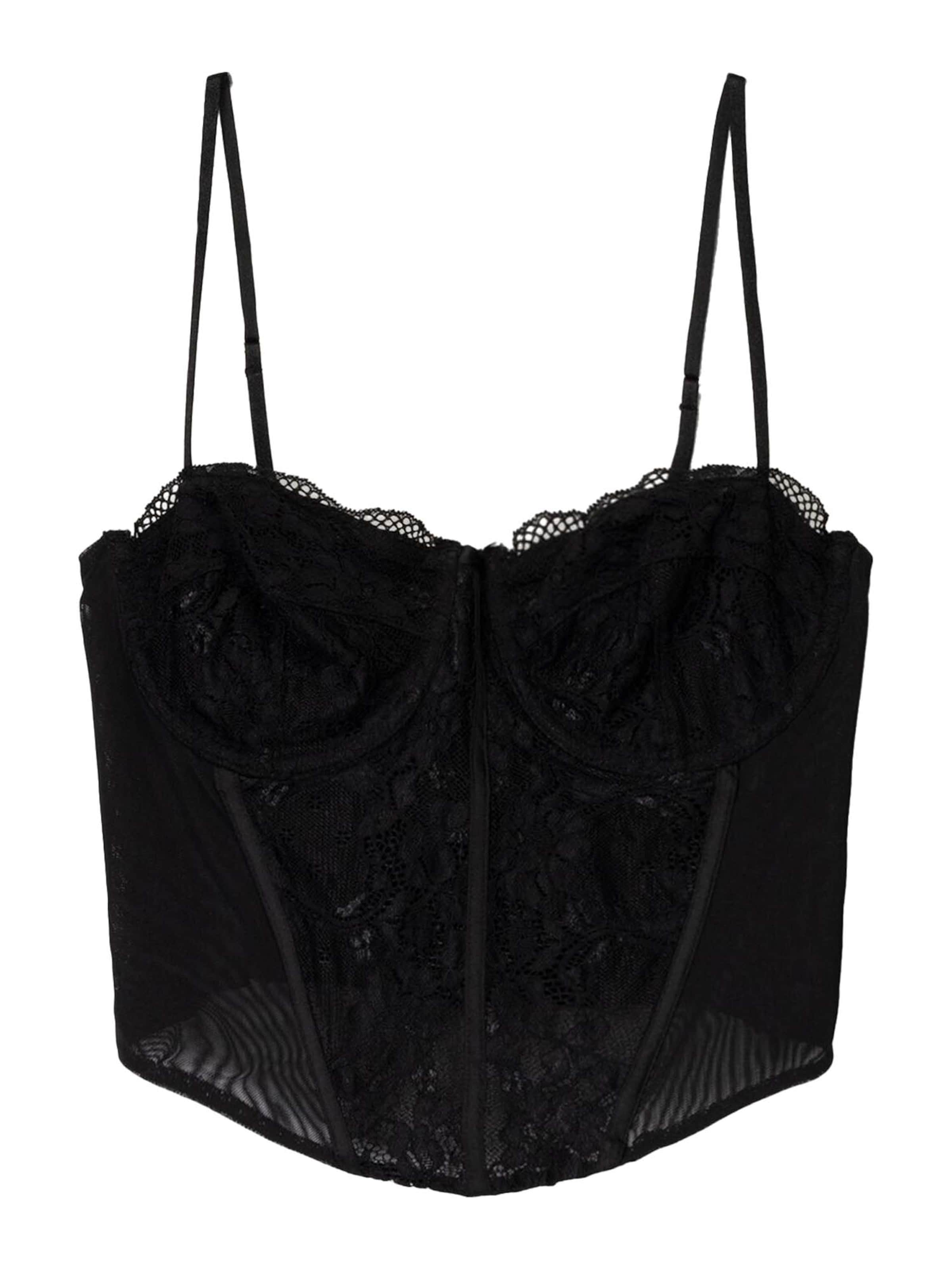 Top di Bershka in nero: frontale