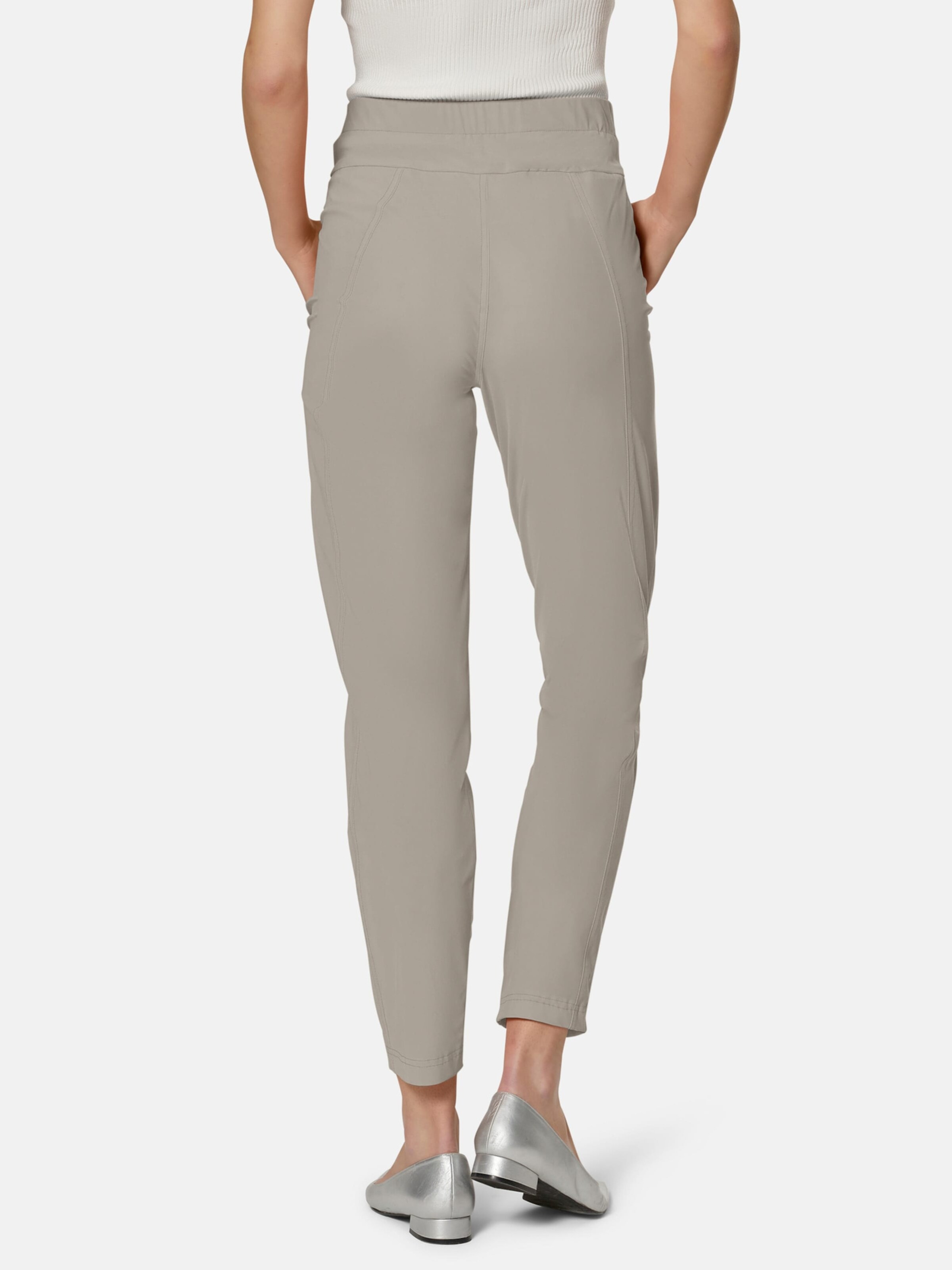 MADELEINE Tapered Pleat-Front Pants in Beige