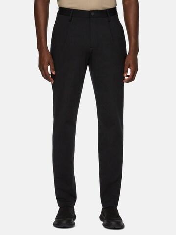 Boggi Milano Slimfit Veckad byxa 'B-Tech' i svart: framsida