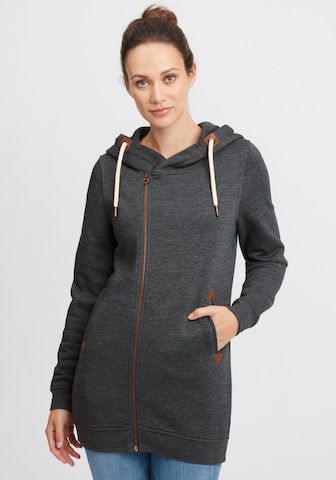 Oxmo Zip-Up Hoodie 'Vicky' in Grey: front