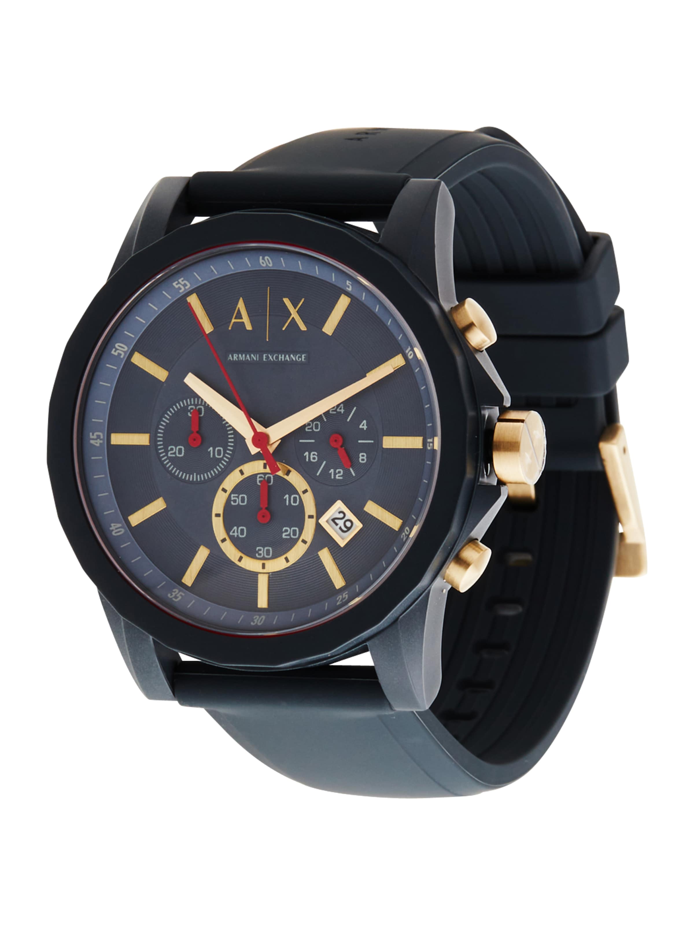 Ceas analogic de la ARMANI EXCHANGE pe albastru: față