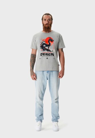 Oldskull Shirt 'ASIAN DRAGON SPIRIT' in Grijs