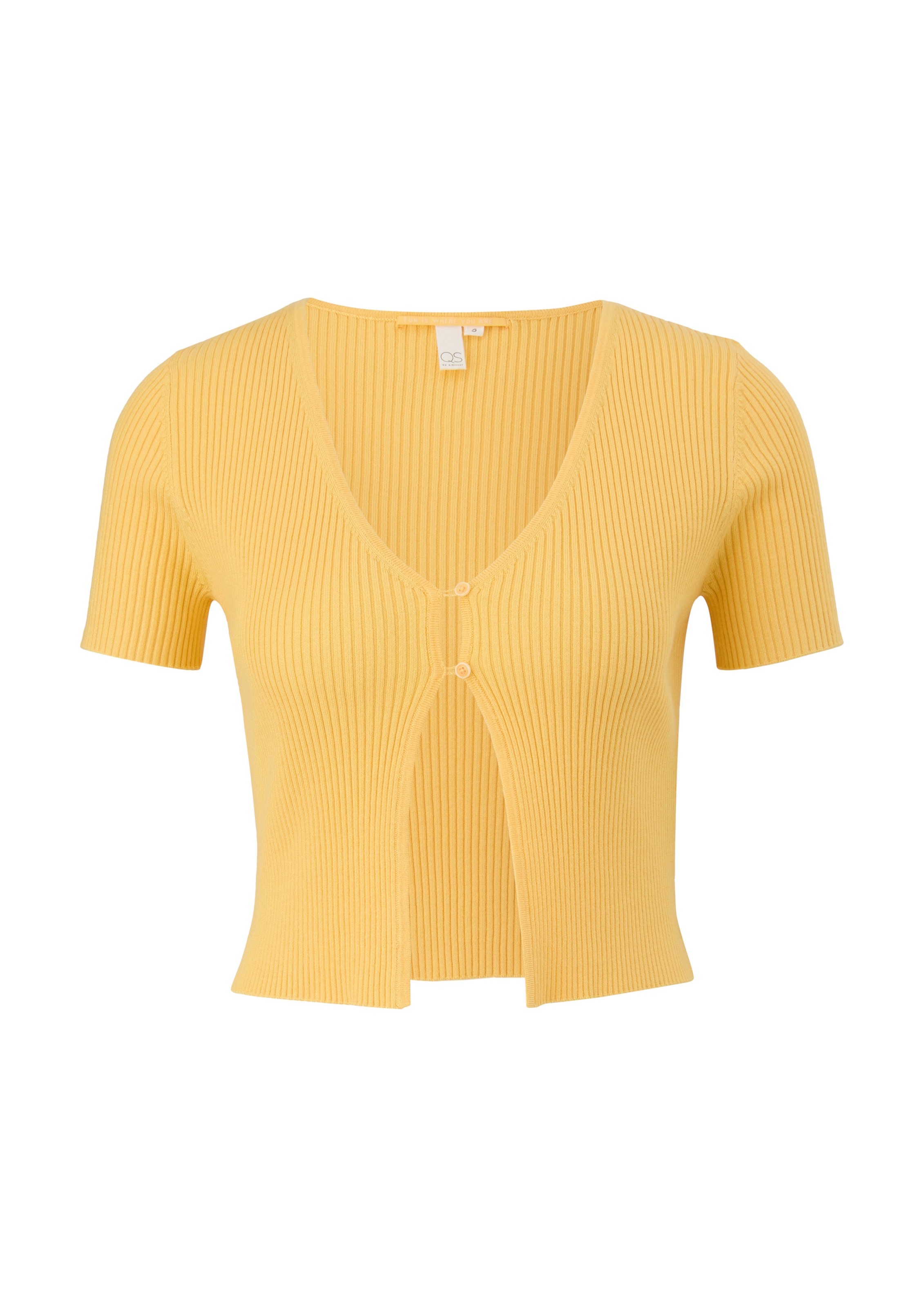 QS Strickjacke in Gelb: Vorderseite