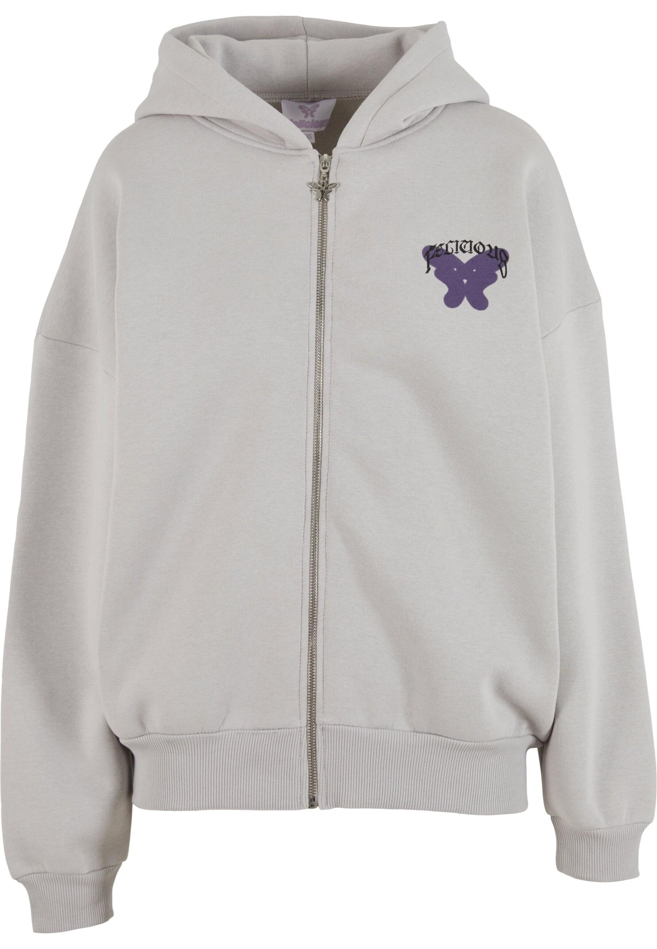 Felicious Sweatjakke 'Lucky Girl' i grå: forside