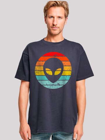 F4NT4STIC Shirt 'Alien Retro Sonnenuntergang' in Zwart: voorkant