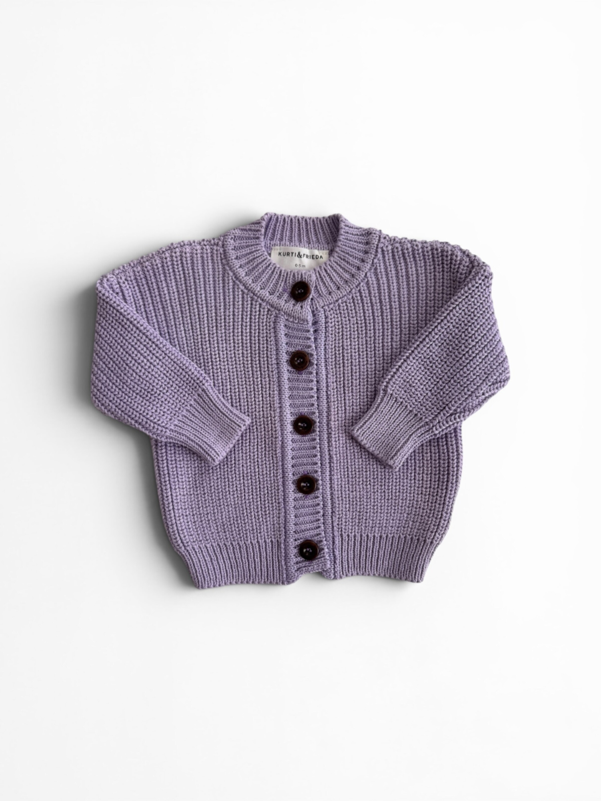 KURTI & FRIEDA Strickjacke 'Chunky Knit'‌‌‌‌‌‌‌‌ in Lila