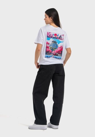 Oldskull Shirt 'Retro Cherry Chaser Logo Graphic' in White