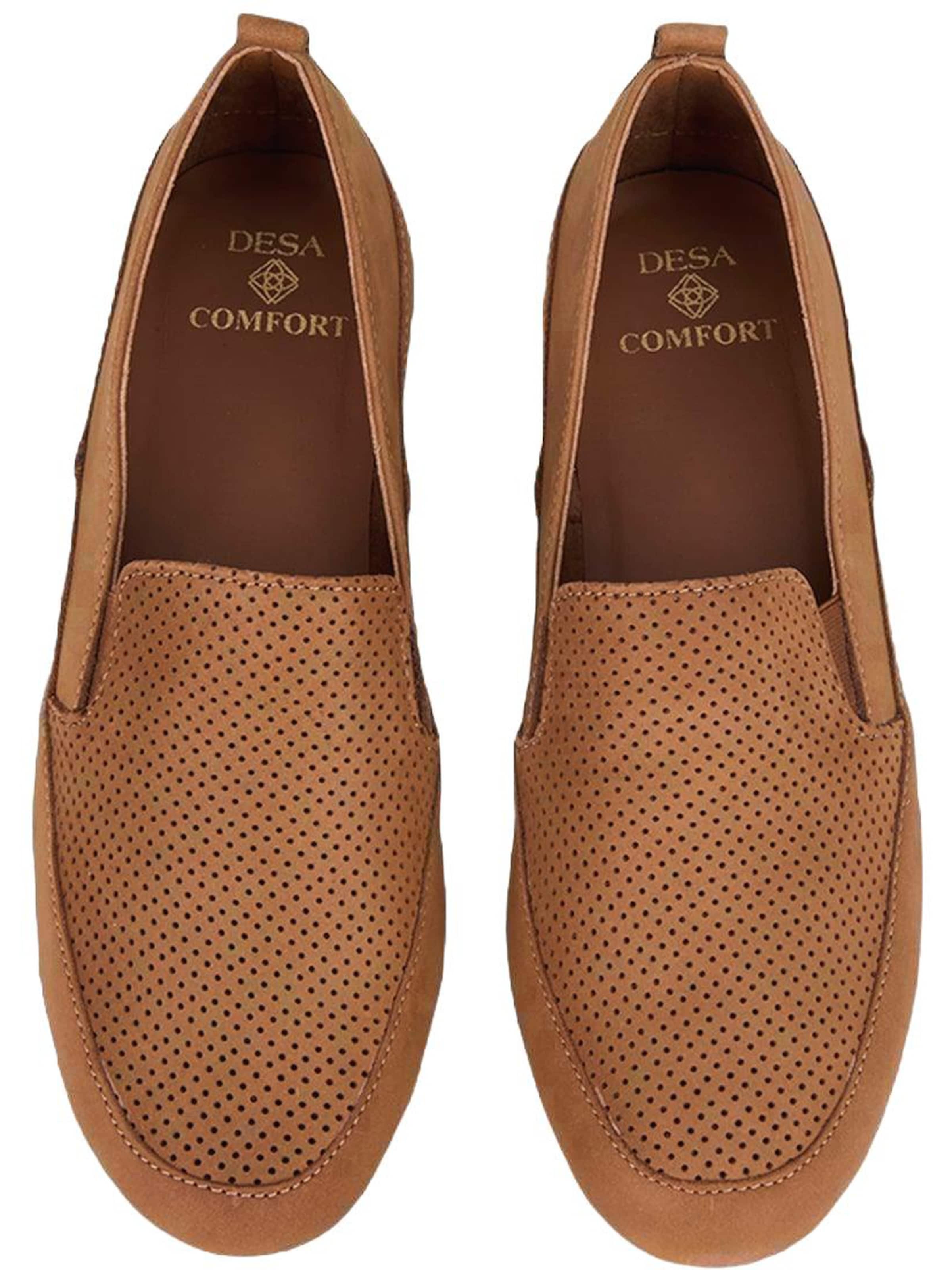 Desa - Zapatos bajos 'DESA Damen DesaComfort Perforierte Keilschuhe aus Leder' en marrón
