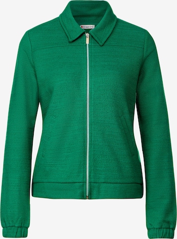 STREET ONE Zip-Up Hoodie in Green: front