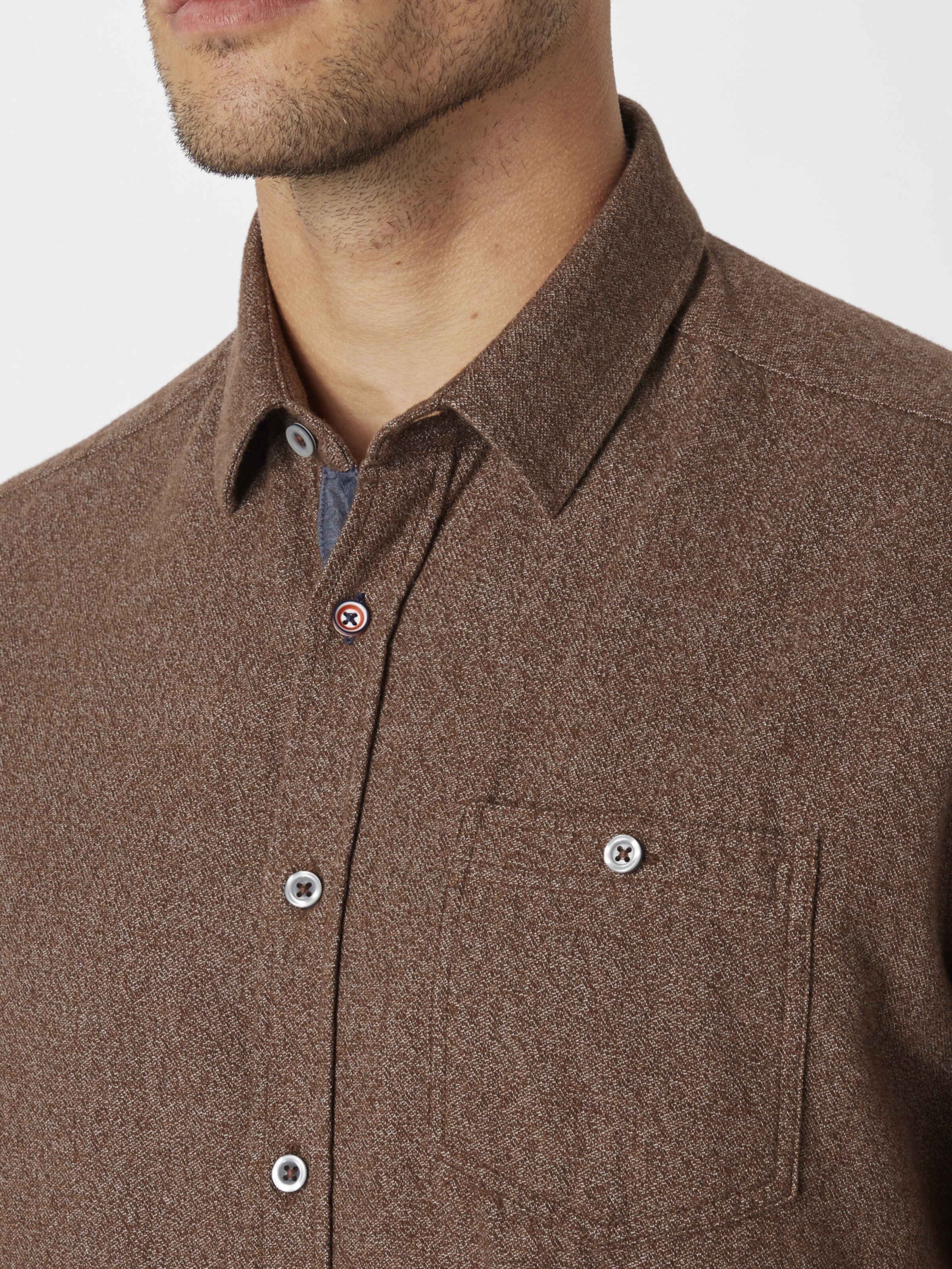 PADDOCKS Regular fit Button Up Shirt in Brown