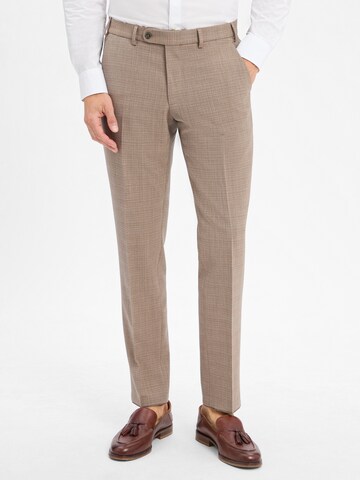 Digel Regular Pleated Pants 'Per' in Beige: front
