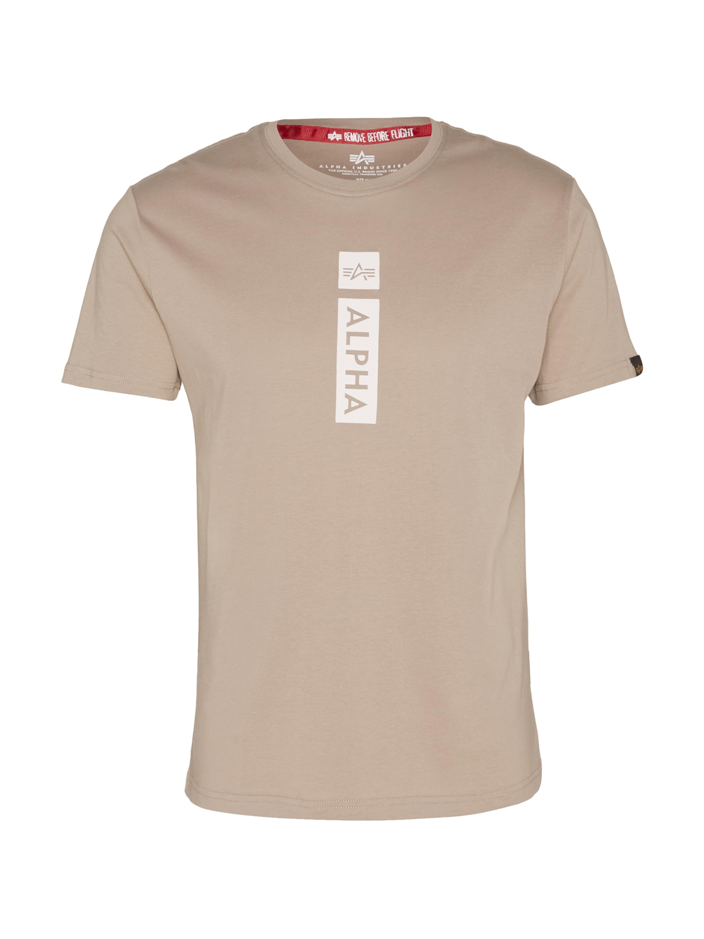 ALPHA INDUSTRIES T-shirt i beige: framsida