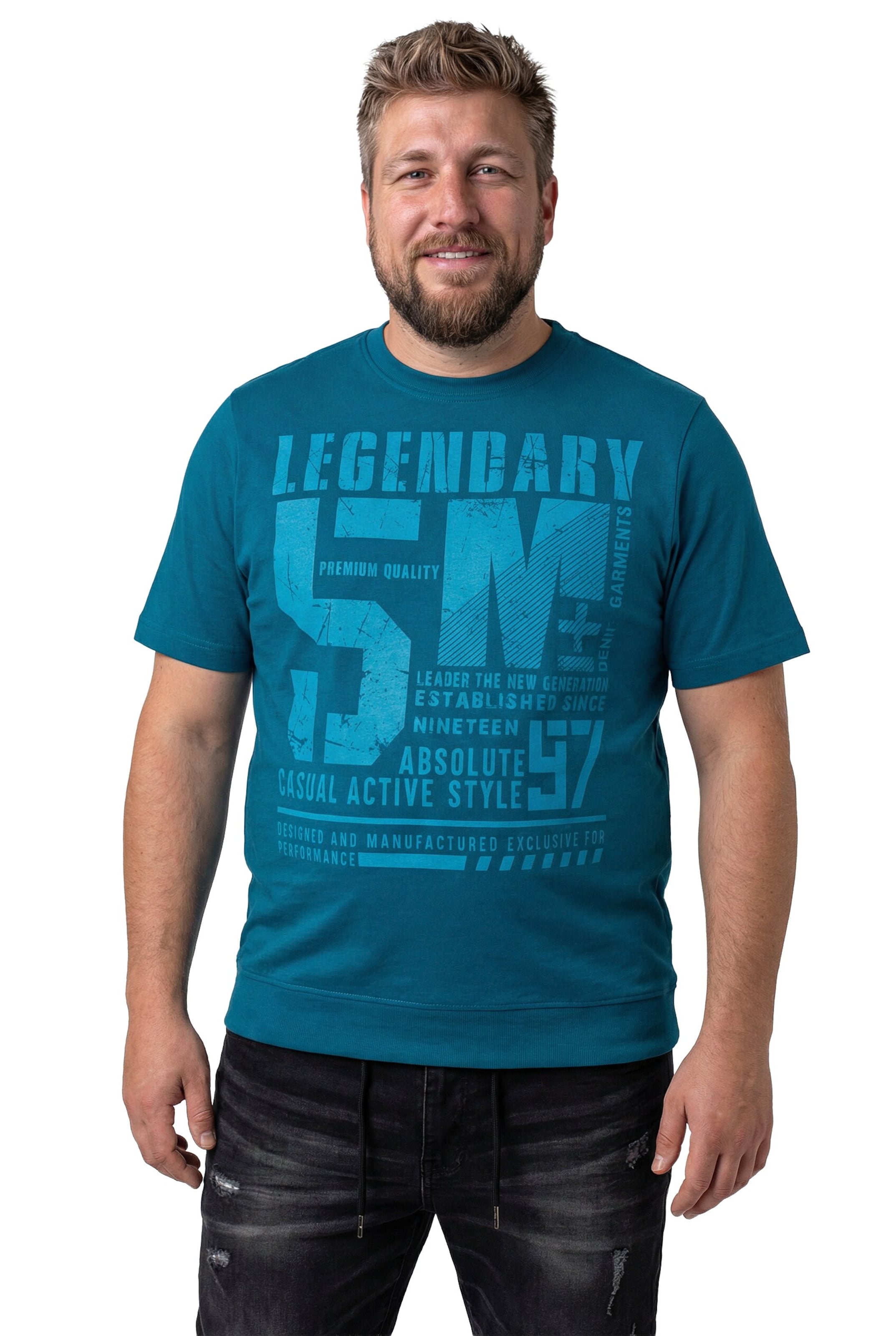Men Plus Shirt in Blau: Vorderseite