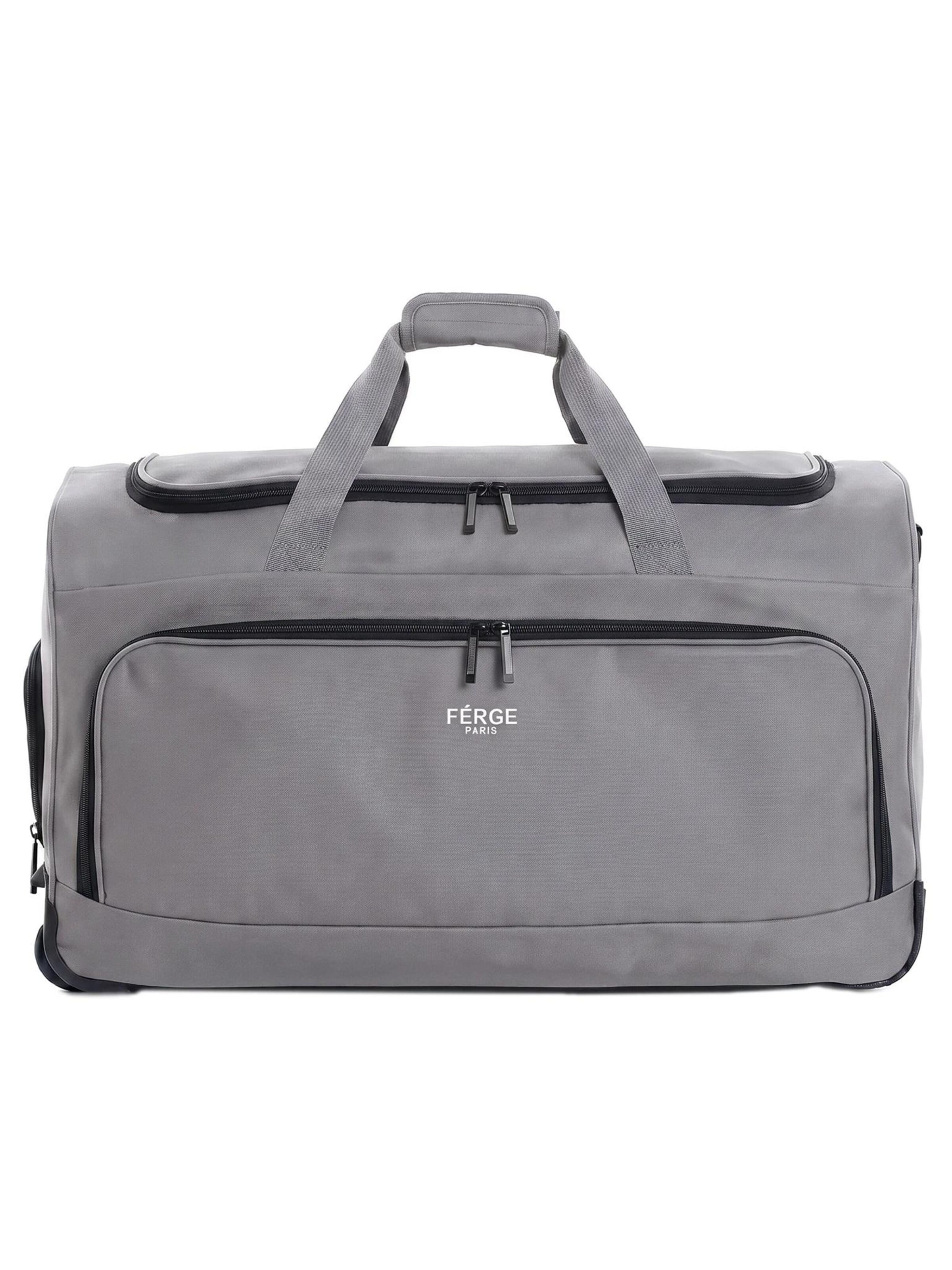 FERGÉ Travel Bag 'wasserabweisende Reisetasche mit Rollen groß PARIS' in Grey: front