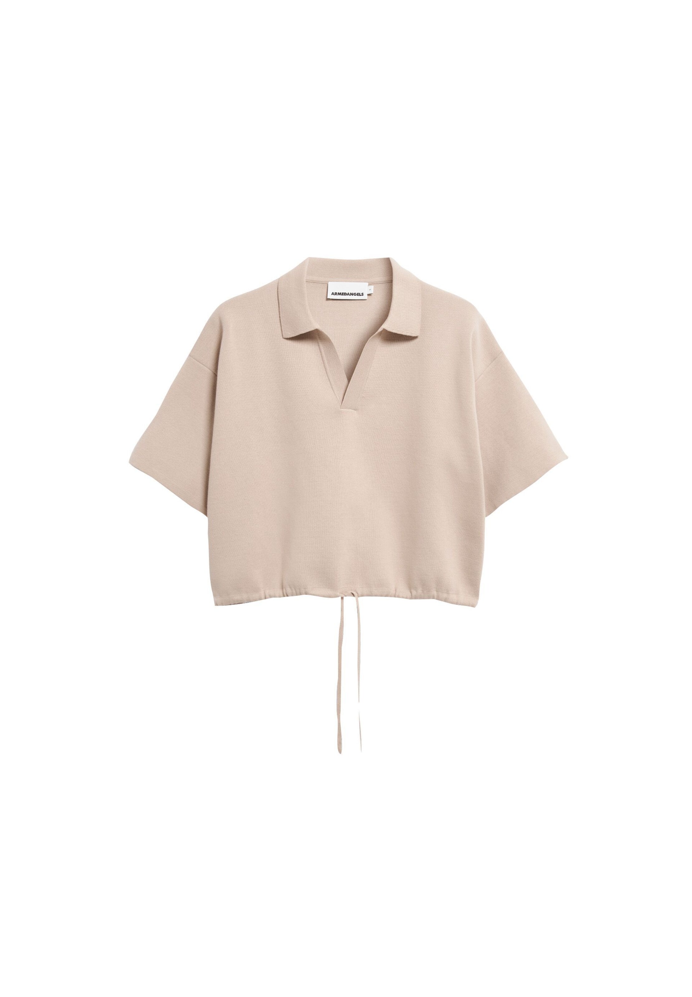 ARMEDANGELS Strickshirt COMPACT POLO in Beige: Vorderseite