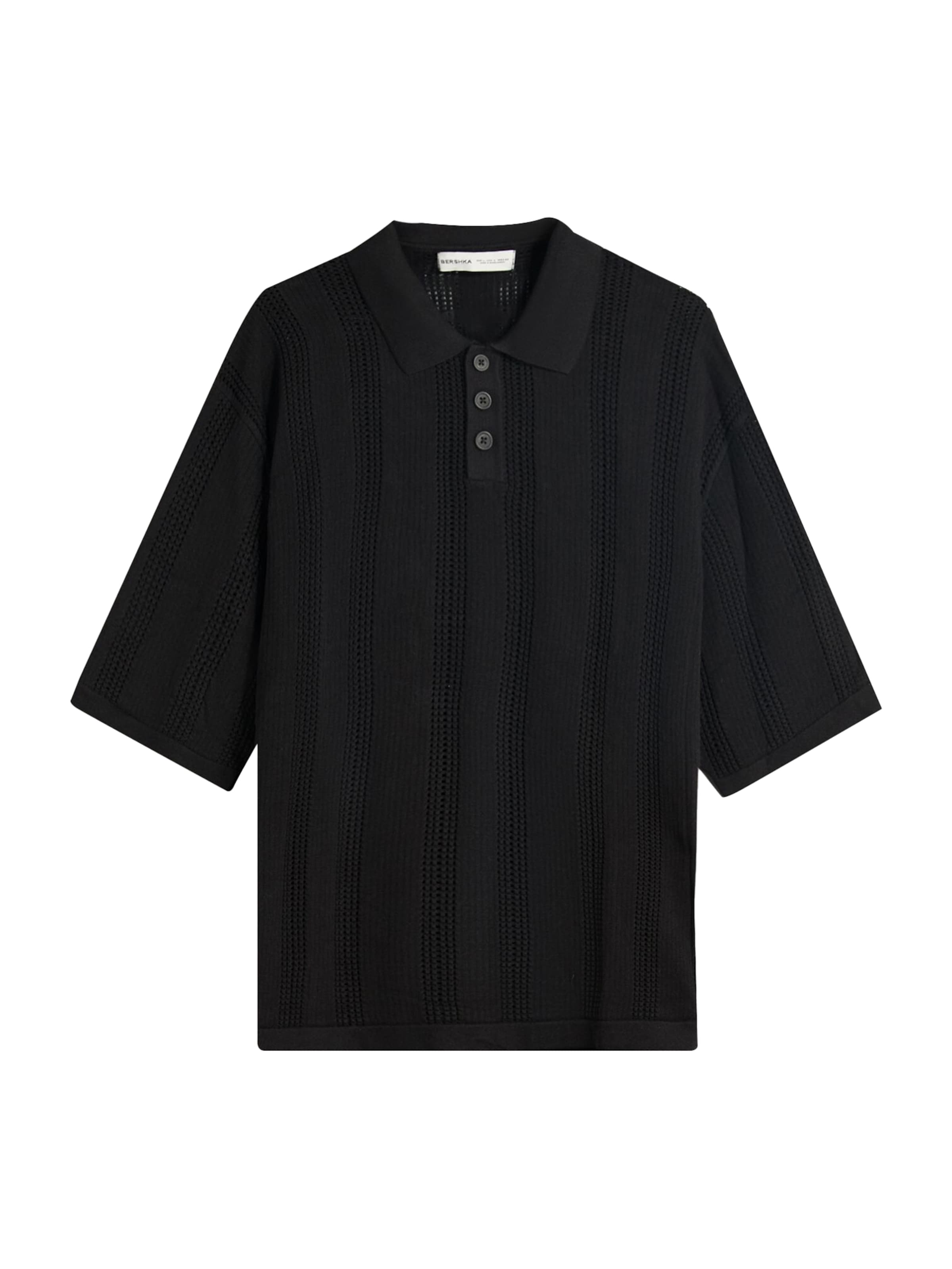 Bershka Majica | črna barva: sprednja stran