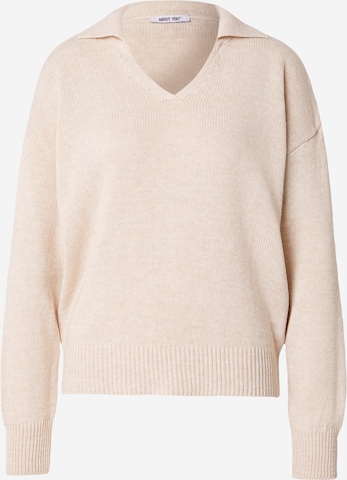 ABOUT YOU Neulepaita 'Emelie' värissä beige: etupuoli