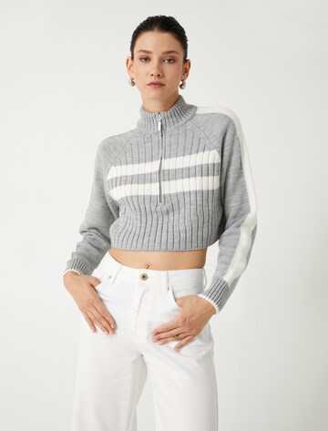 Koton Knit Cardigan in Grey: front