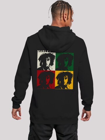 F4NT4STIC Sweatshirt 'Bob Marley Reggae Music' in Zwart: voorkant