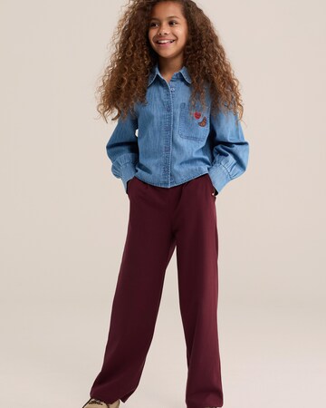 Regular Pantalon 'Meisjes' WE Fashion en rouge : devant