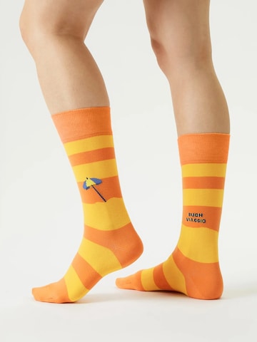 Von Jungfeld Socken 'Italy Icons' in Orange